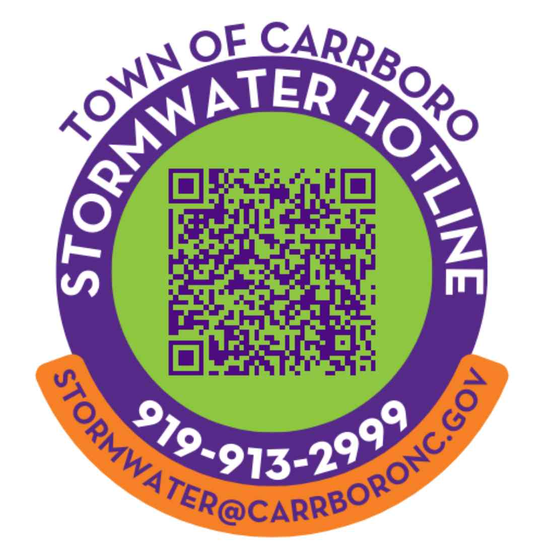 Round Stormwater Hotline Logo with QR Code