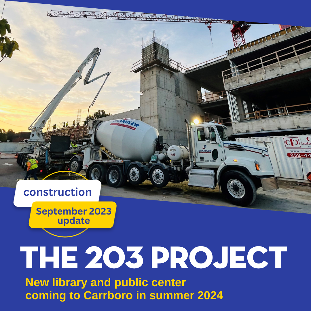 203 Project September Update Photo: Concrete truck in front of the building
