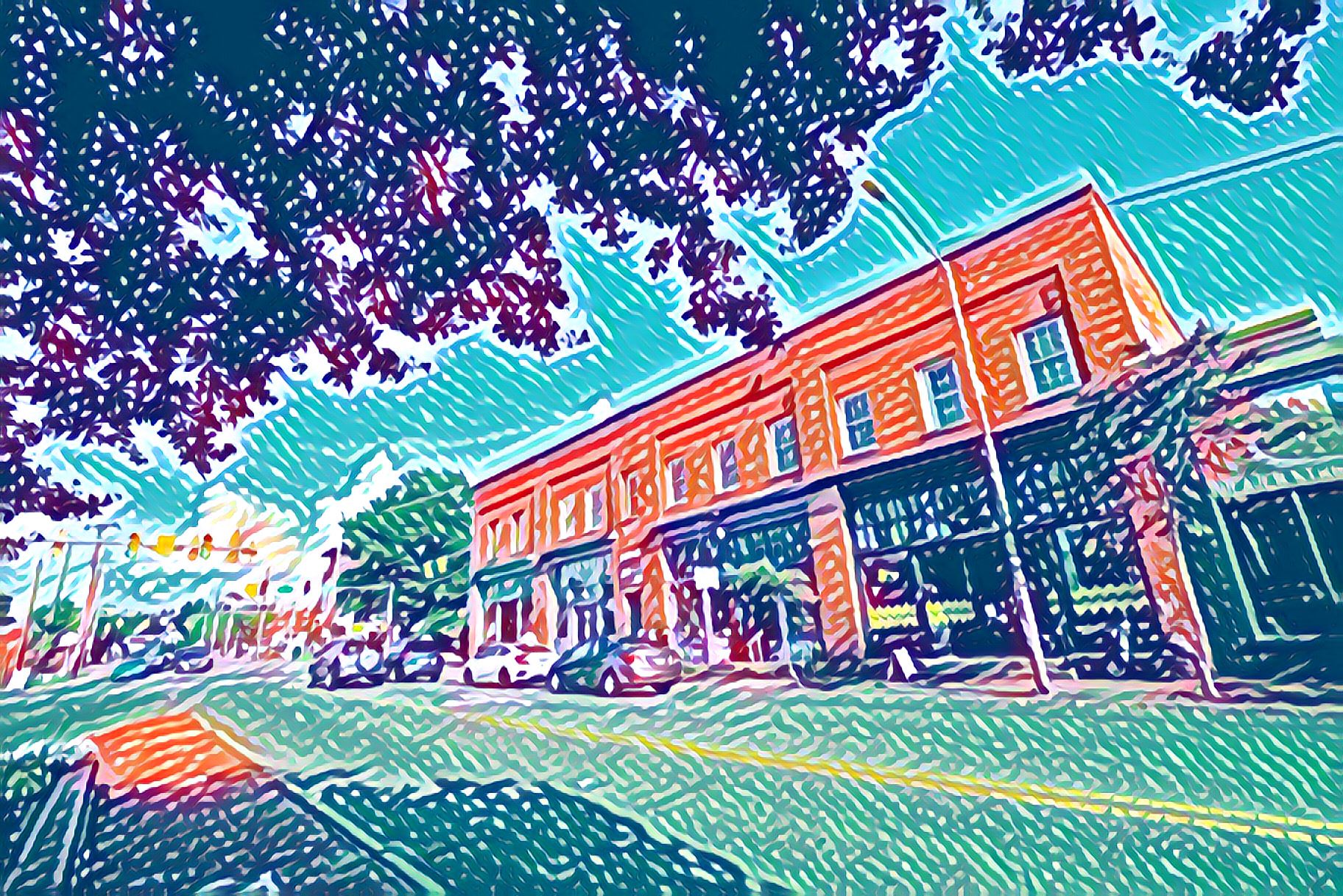 downtown Carrboro illustration
