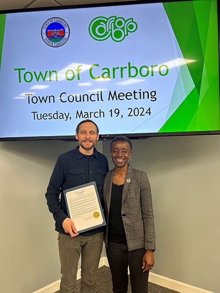 Mayor Foushee and Jordan Ayers